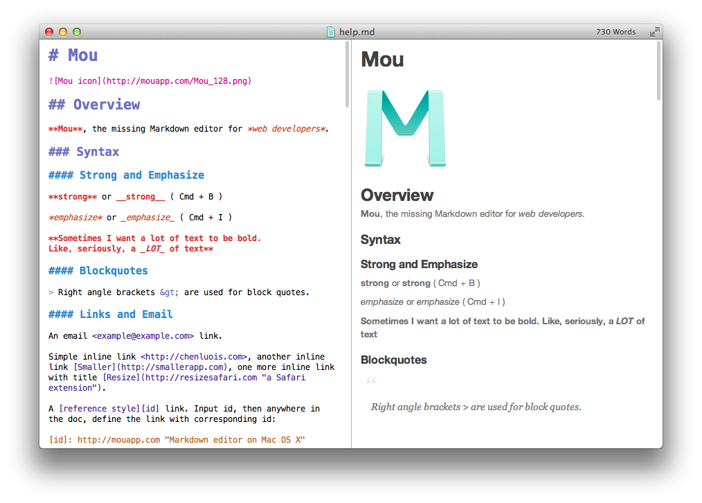 An example of Markdown